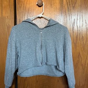 Cropped Zip Up Hoodie